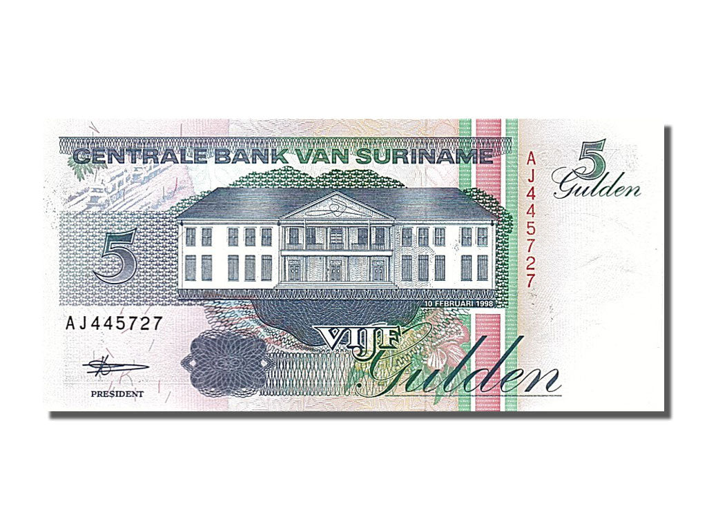 Banknote, Suriname, 5 Gulden, 1998, 1998-02-10, UNC(65-70)