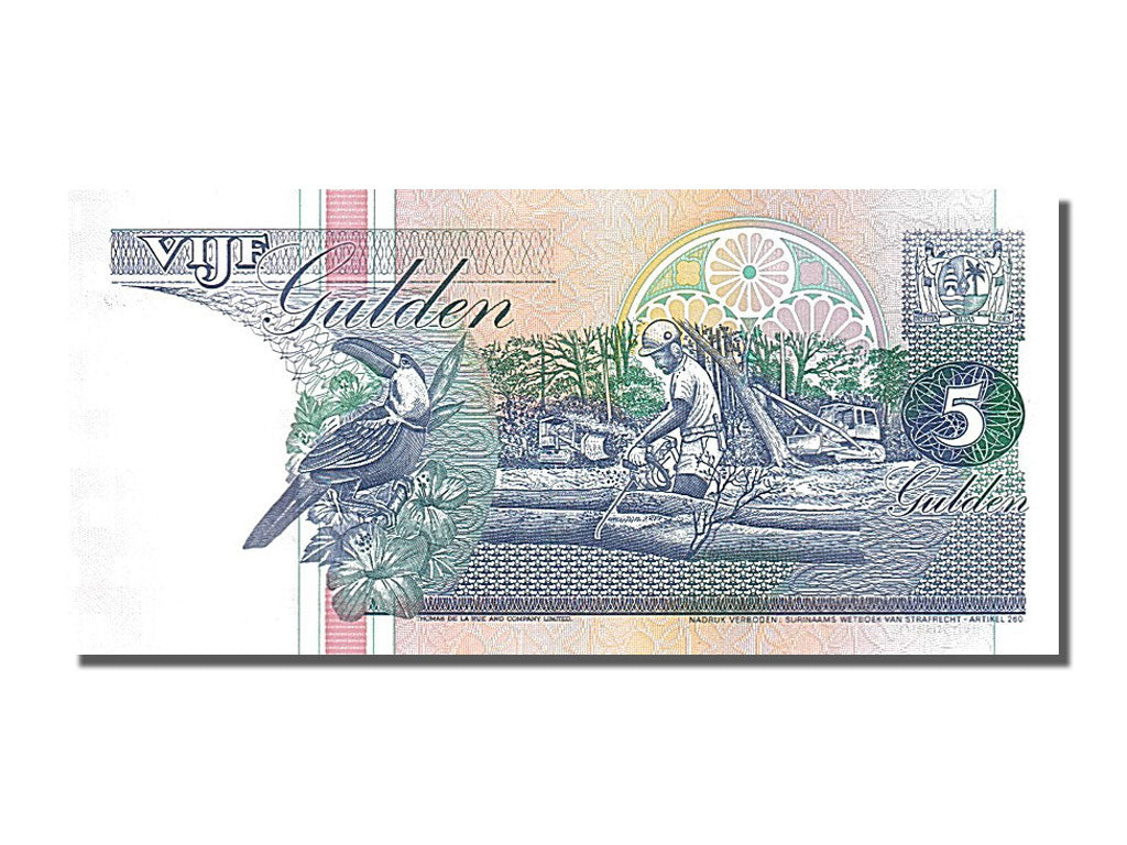 Banknote, Suriname, 5 Gulden, 1998, 1998-02-10, UNC(65-70)