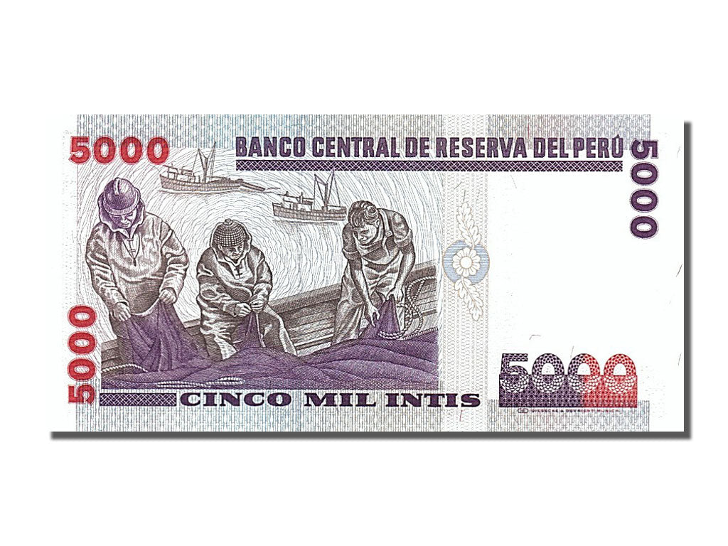 Geldschein, Peru, 5000 Intis, 1988, 1988-06-28, UNZ