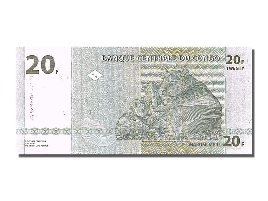 Banknote, Congo Democratic Republic, 20 Francs, 2003, 2003-06-30, UNC(65-70)