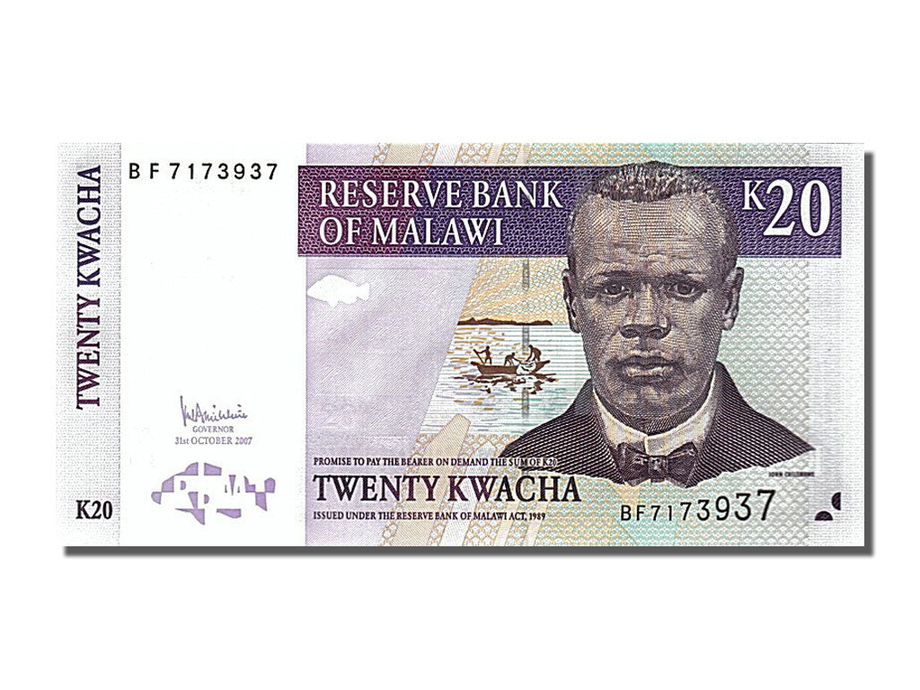 Banknote, Malawi, 20 Kwacha, 2007, 2007-10-31, UNC(63)