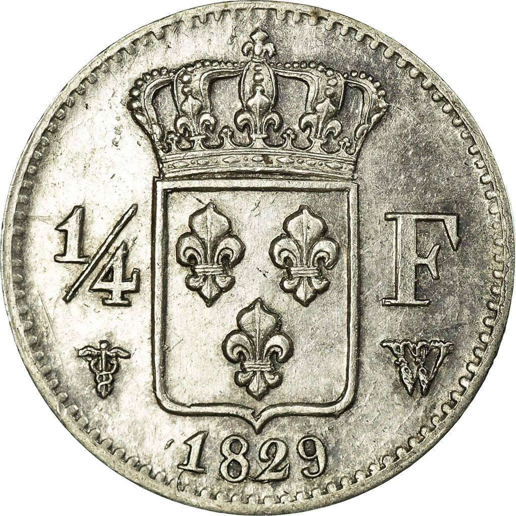 Francia, 1/4 Franc, Charles X, 1829, Lille, Plata, EBC, Gadoury:353
