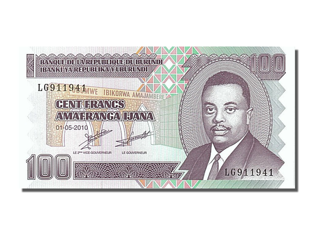 Banknote, Burundi, 100 Francs, 2010, 2010-05-01, UNC(65-70)