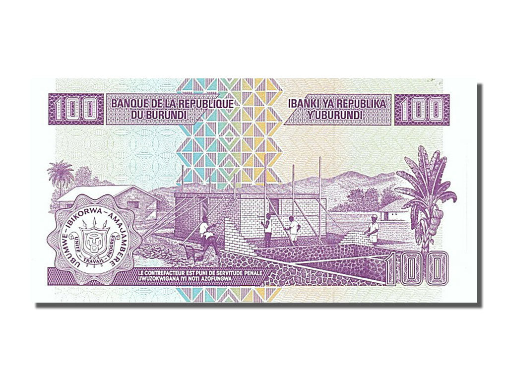 Banknote, Burundi, 100 Francs, 2010, 2010-05-01, UNC(65-70)