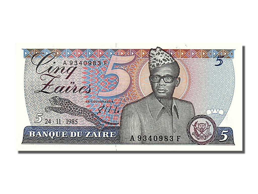 Banknote, Zaire, 5 Zaïres, 1985, 1985-11-24, UNC(63)