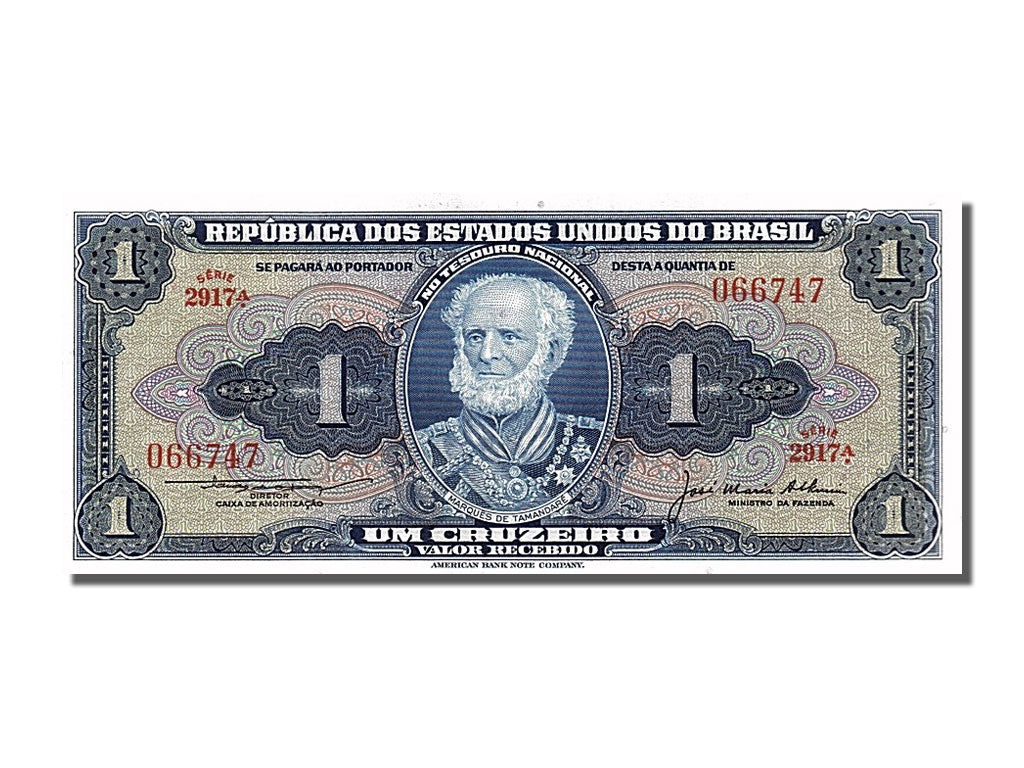 Banknote, Brazil, 1 Cruzeiro, 1954, UNC(65-70)