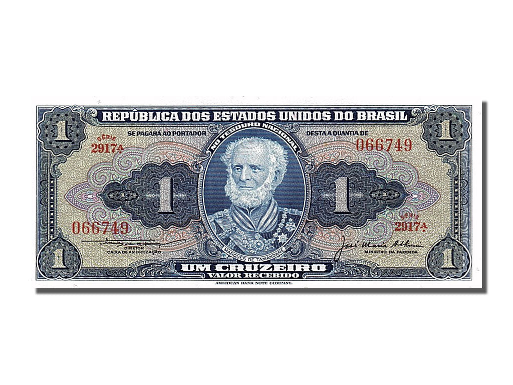 Banknote, Brazil, 1 Cruzeiro, 1954, UNC(65-70)