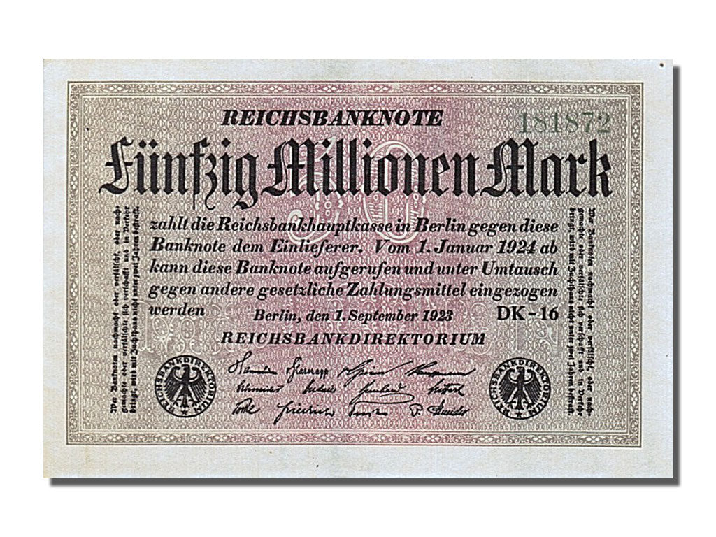 Billet, Allemagne, 50 Millionen Mark, 1923, NEUF