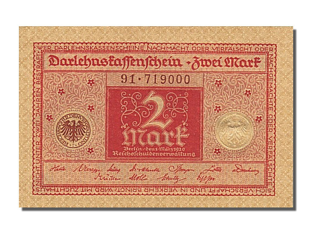 Banknote, Germany, 2 Mark, 1920, 1920-03-01, UNC(65-70)