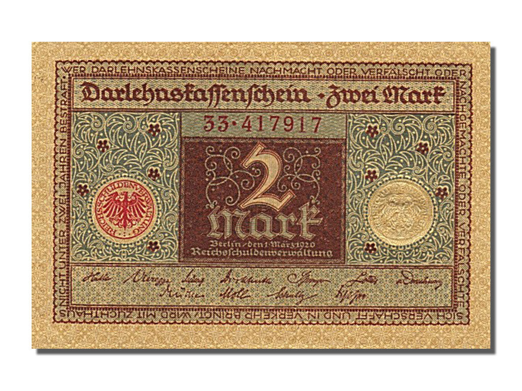 Banconote, Germania, 2 Mark, 1920, 1920-03-01, FDS