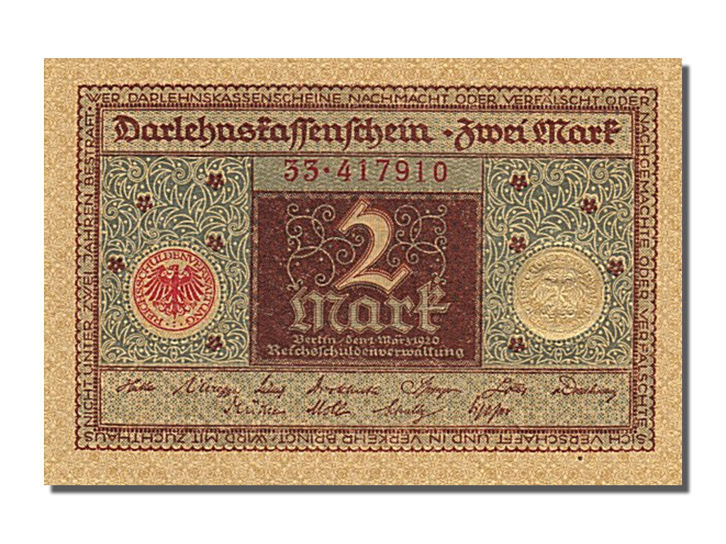 Banknote, Germany, 2 Mark, 1920, 1920-03-01, UNC(65-70)