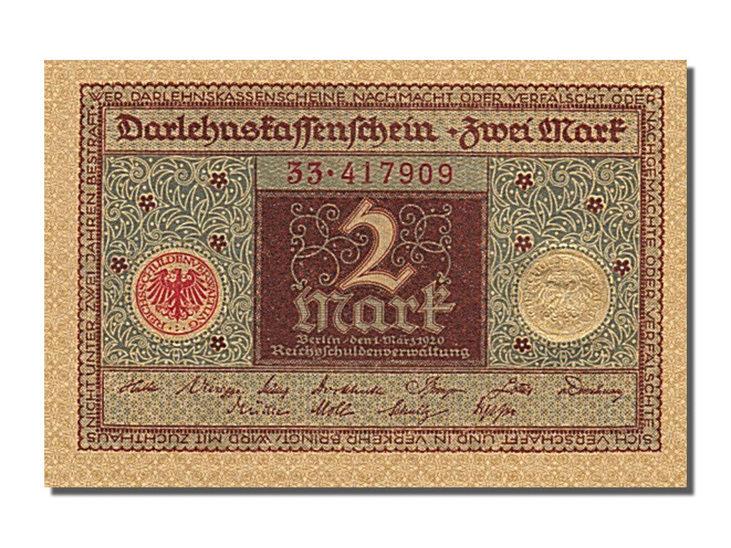 Banknote, Germany, 2 Mark, 1920, 1920-03-01, UNC(65-70)