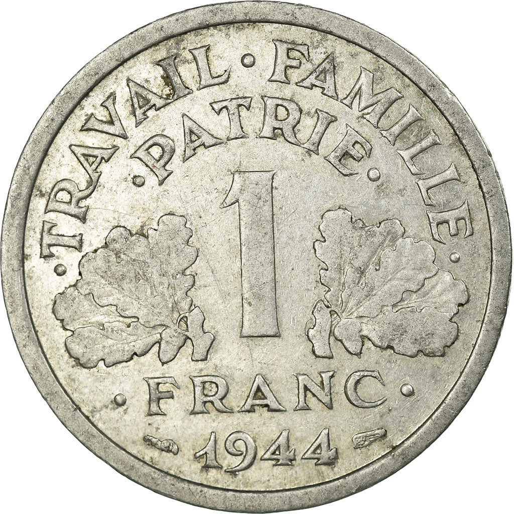 France, 1 Franc, Bazor, 1944, Castelsarrasin, Aluminum, EF(40-45), Gadoury:471