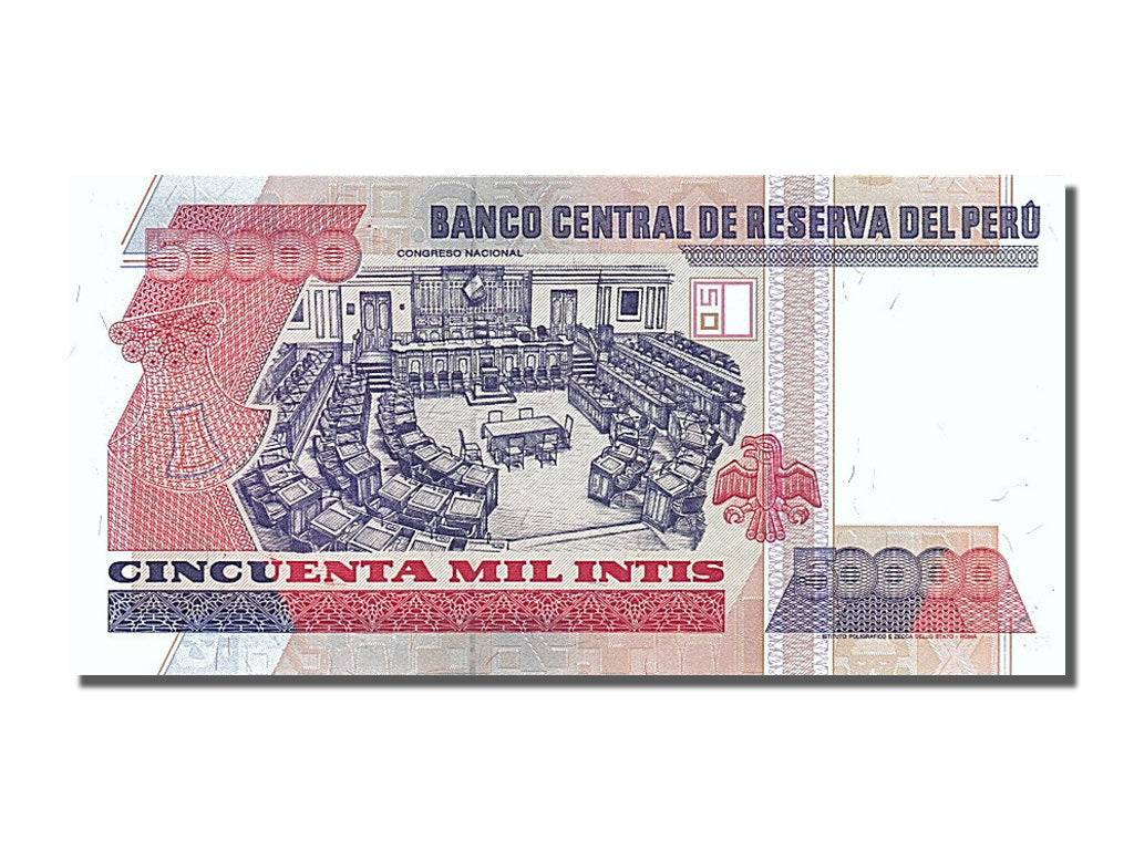 Biljet, Peru, 50,000 Intis, 1988, 1988-06-26, NIEUW
