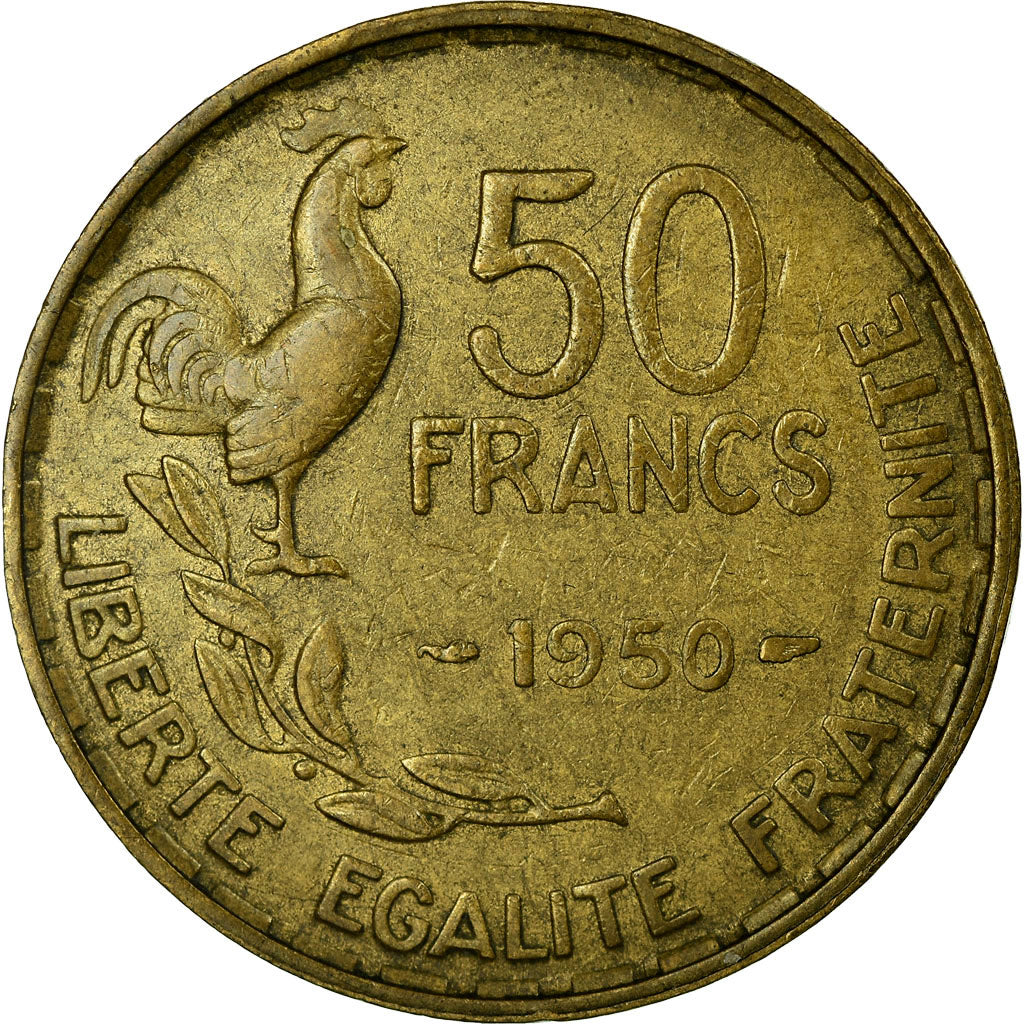 France, 50 Francs, Guiraud, 1950, Bronze-Aluminium, TB, Gadoury:880