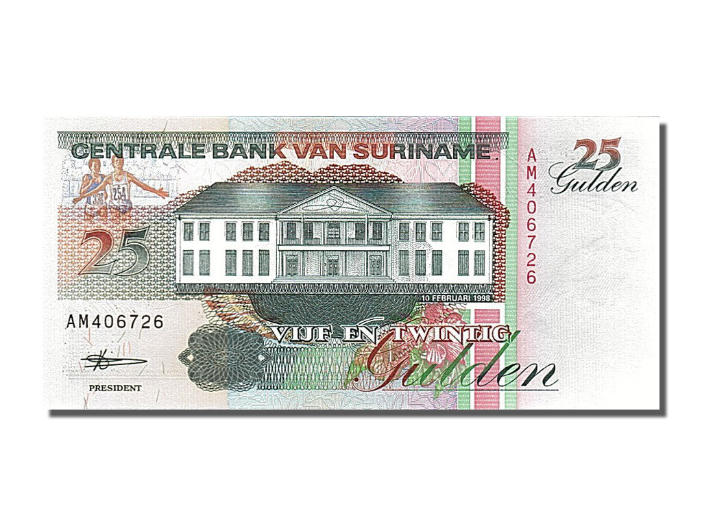 Banknot, Suriname, 25 Gulden, 1998, 1998-02-10, UNC(65-70)