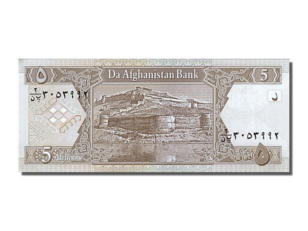 Geldschein, Afghanistan, 5 Afghanis, 2002, UNZ