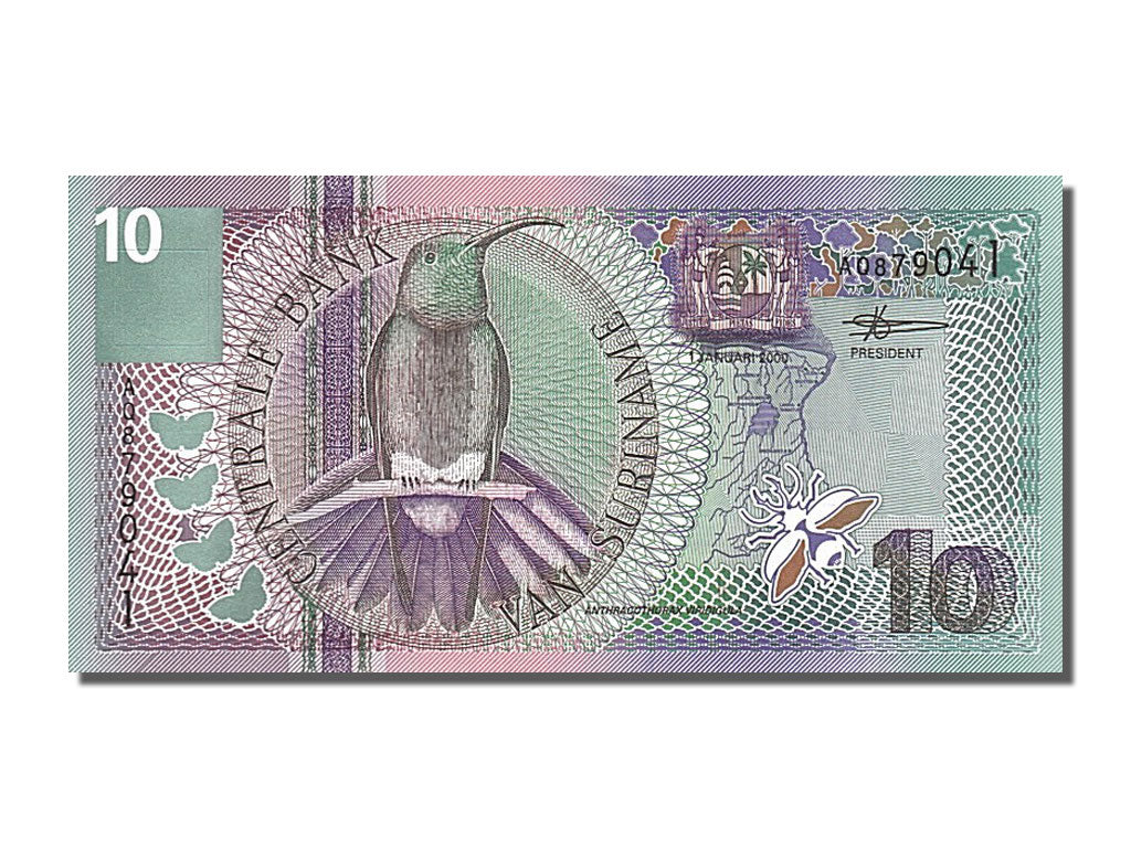 Banknote, Suriname, 10 Gulden, 2000, 2000-01-01, UNC(65-70)