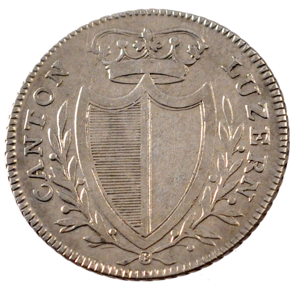 SWISS CANTONS, LUZERN, 5 Batzen, 1813, Silver, AU(50-53), KM:108