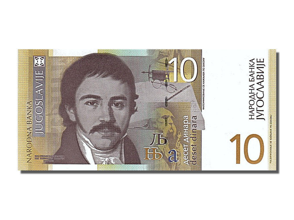 Geldschein, Jugoslawien, 10 Dinara, 2000, UNZ