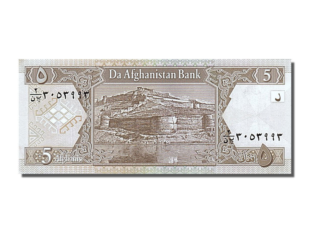 Banknot, Afganistan, 5 Afghanis, 2002, UNC(65-70)