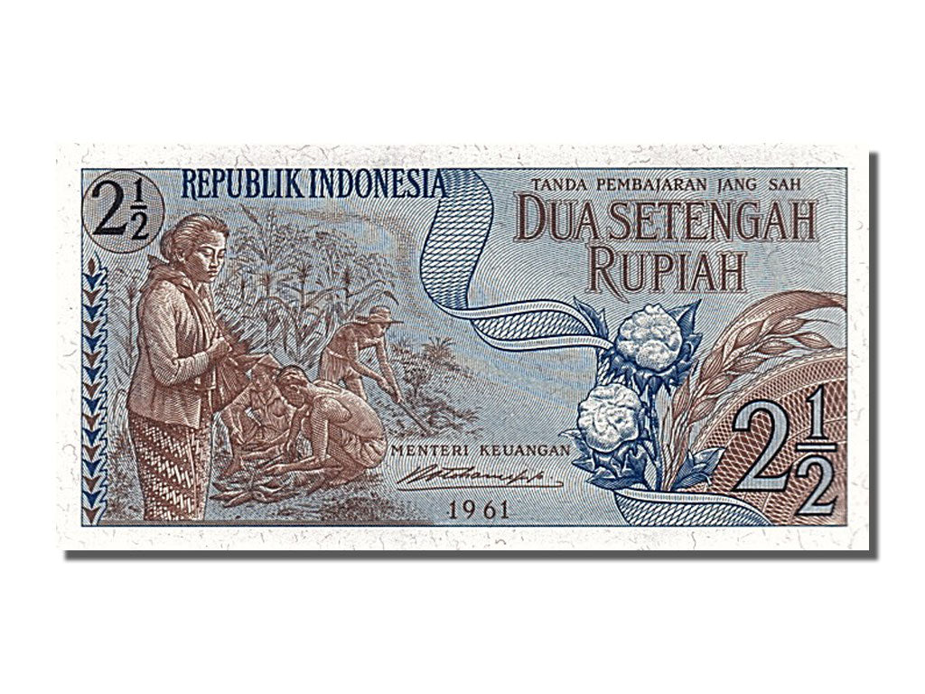 Banknote, Indonesia, 2 1/2 Rupiah, 1961, UNC(65-70)