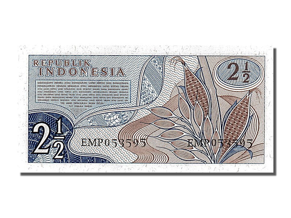 Billet, Indonésie, 2 1/2 Rupiah, 1961, NEUF