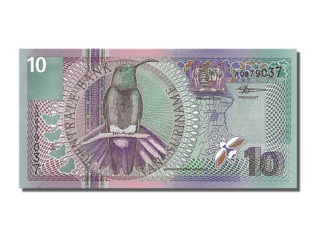 Banknote, Suriname, 10 Gulden, 2000, 2000-01-01, UNC(65-70)