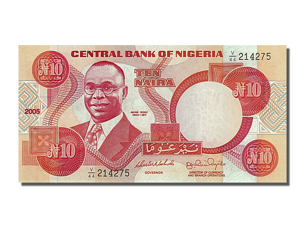 Banknote, Nigeria, 10 Naira, 2005, UNC(65-70)