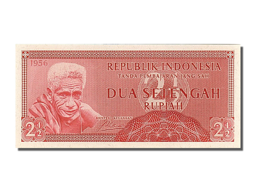 Billet, Indonésie, 2 1/2 Rupiah, 1956, NEUF