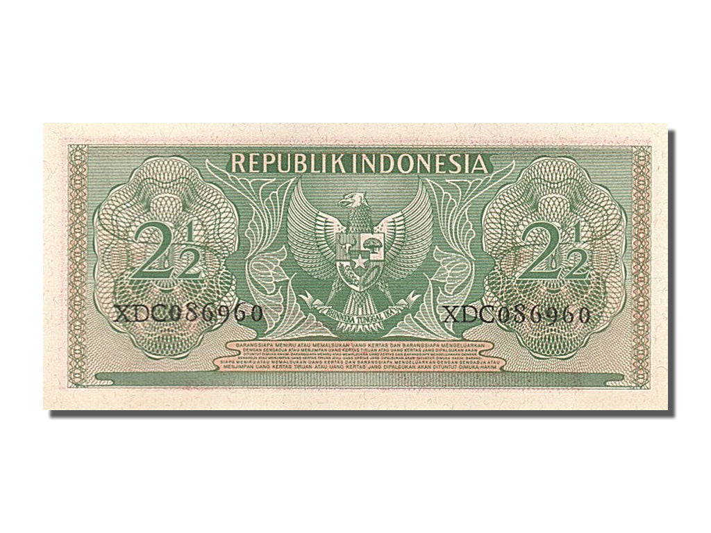 Billet, Indonésie, 2 1/2 Rupiah, 1956, NEUF