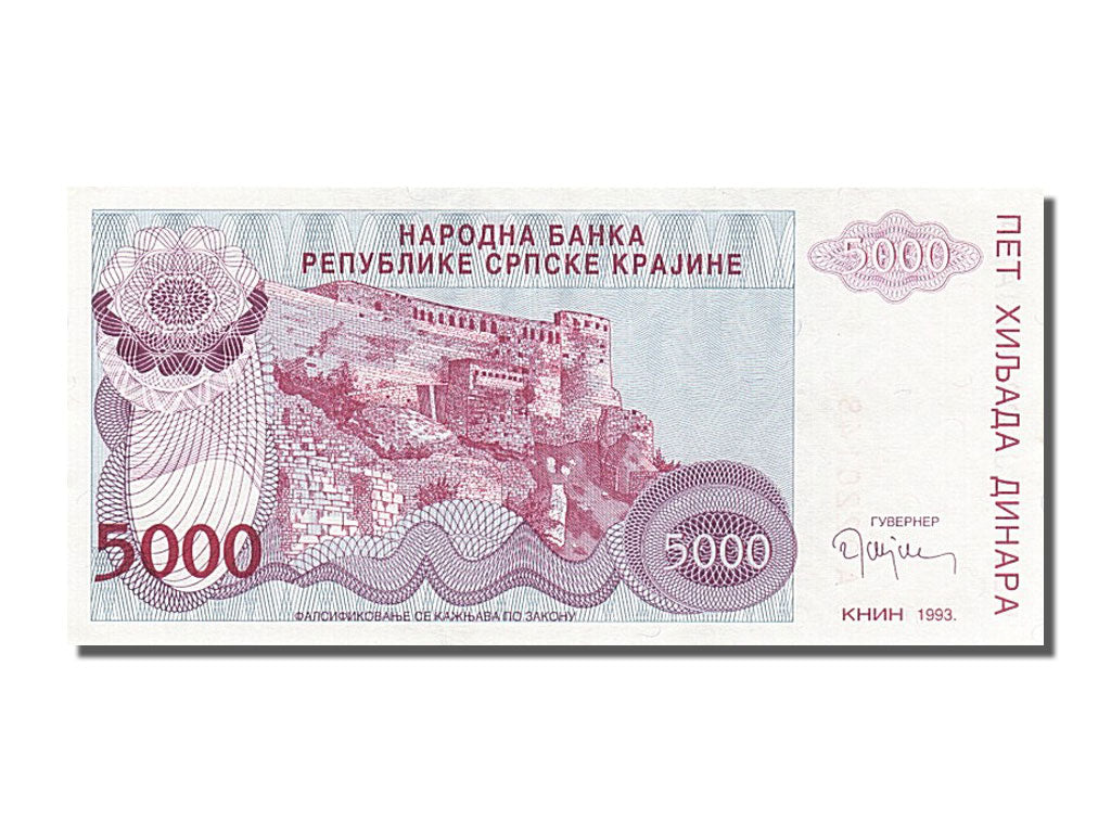 Banknote, Croatia, 5000 Dinara, 1993, UNC(65-70)