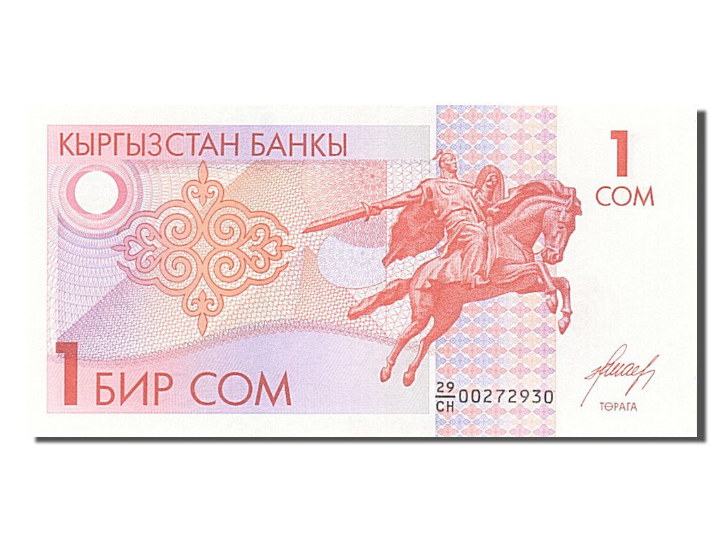Banknote, KYRGYZSTAN, 1 Som, 1993, UNC(65-70)