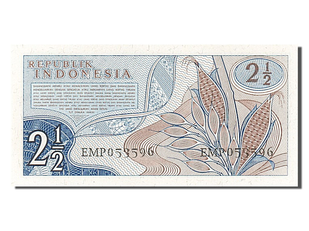 Billet, Indonésie, 2 1/2 Rupiah, 1961, NEUF