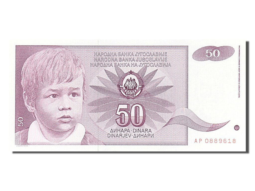 Banconote, Iugoslavia, 50 Dinara, 1990, 1990-06-01, FDS