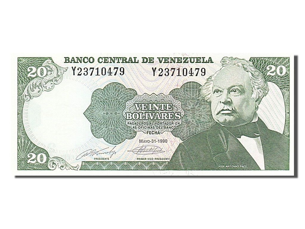 Banknote, Venezuela, 20 Bolivares, 1990, 1990-05-31, UNC(65-70)
