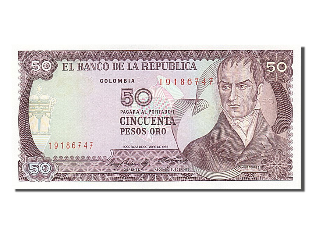 Banknote, Colombia, 50 Pesos Oro, 1984, 1984-10-12, UNC(65-70)