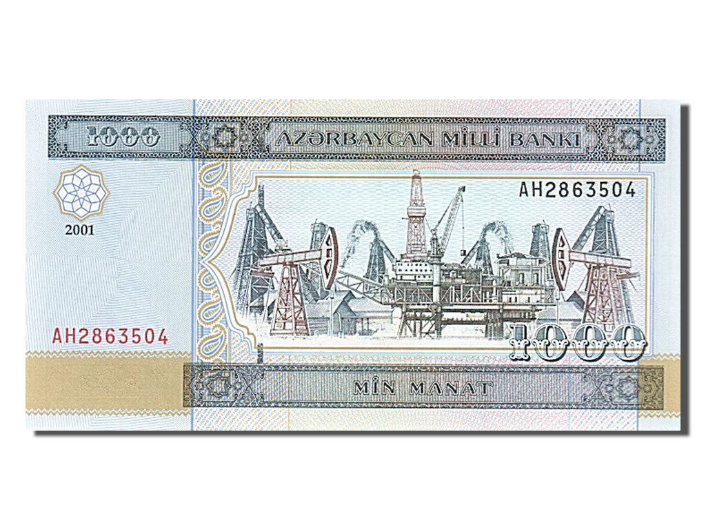 Biljet, Azerbeidjan, 1000 Manat, 2001, NIEUW