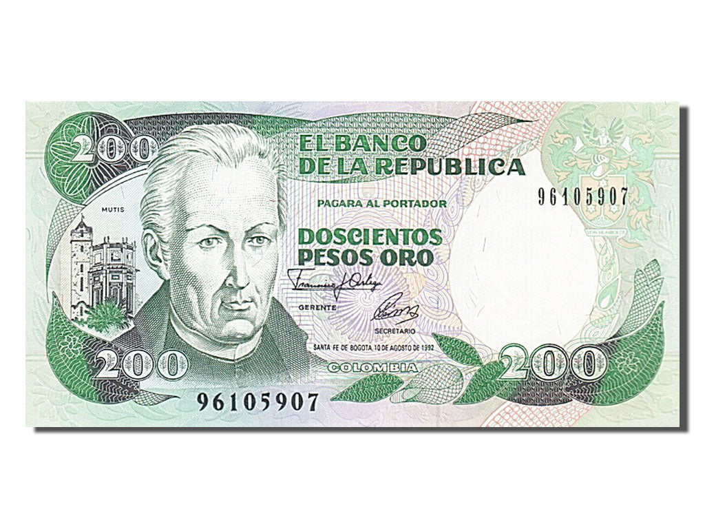 Banknote, Colombia, 200 Pesos Oro, 1992, 1992-08-10, UNC(65-70)