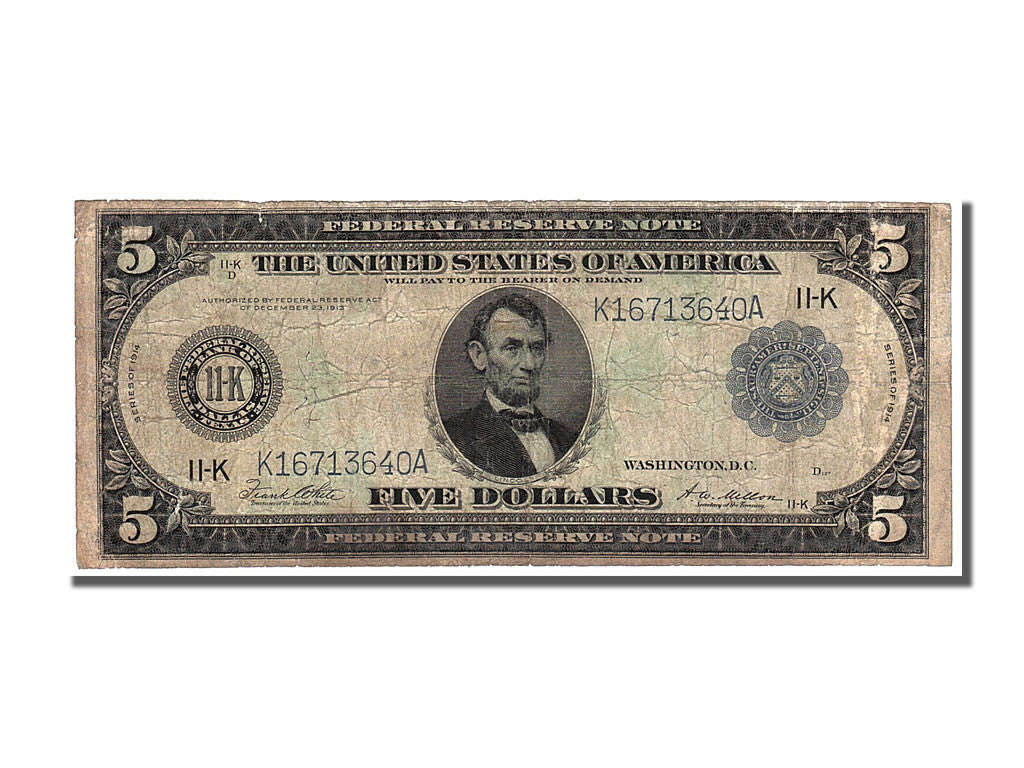 Estados Unidos, Five Dollars, Lincoln, BC