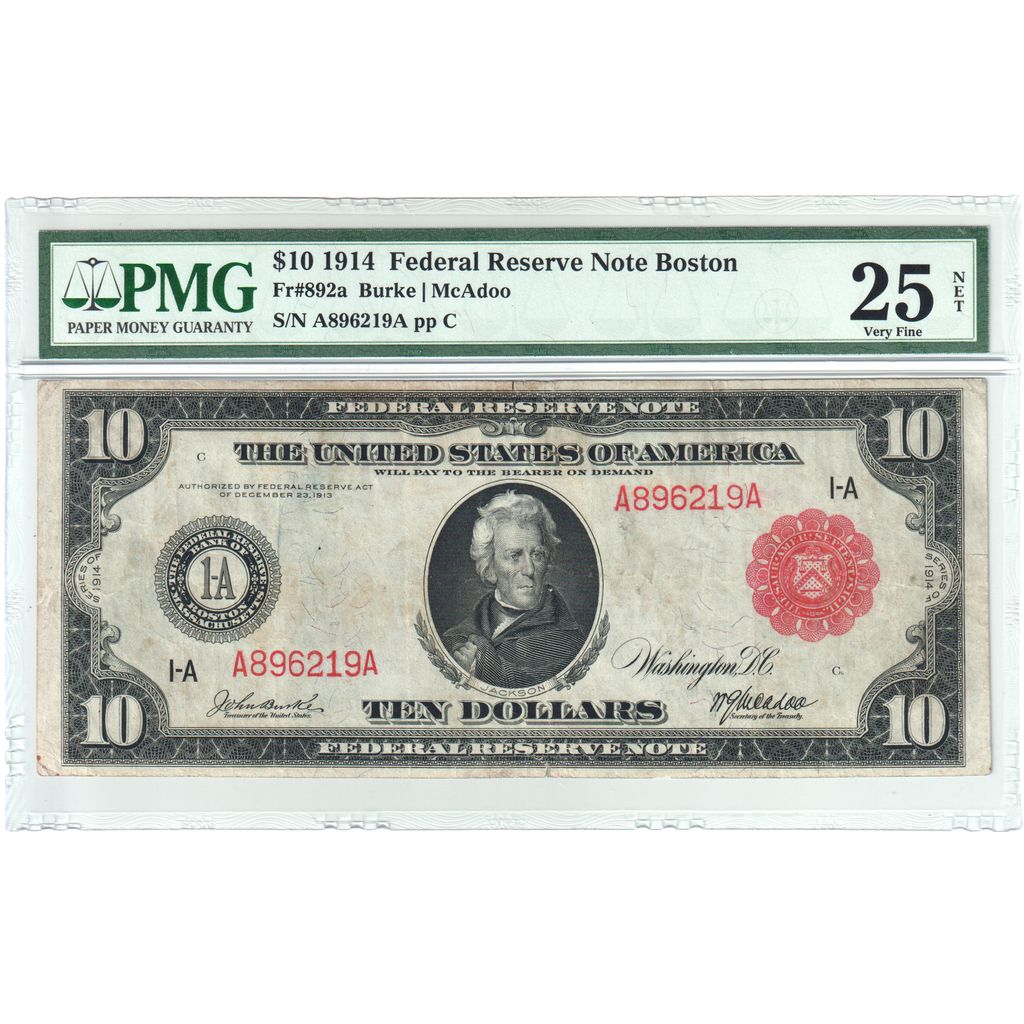 États-Unis, 10 Dollars, 1914, VF25 NET, PMG