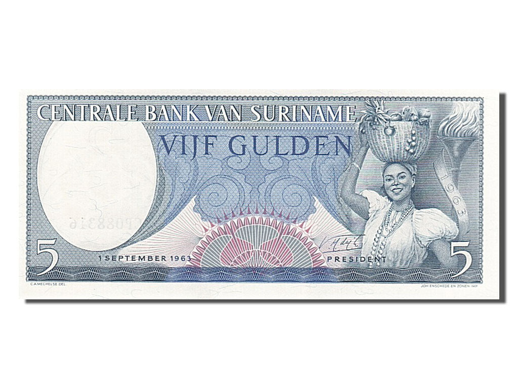Billet, Suriname, 5 Gulden, 1963, 1963-09-01, NEUF