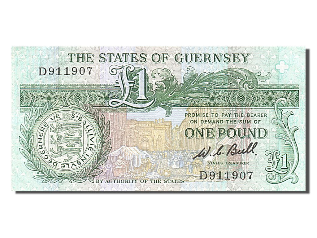 Banknote, Guernsey, 1 Pound, 1980, AU(50-53)