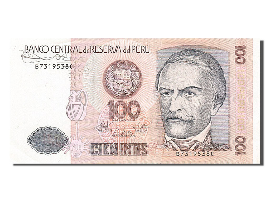 Geldschein, Peru, 100 Intis, 1987, 1987-06-26, UNZ-