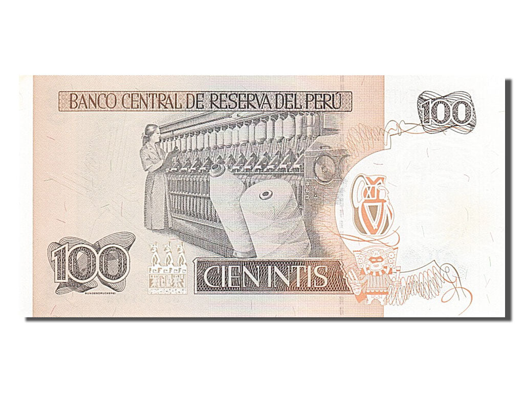 Biljet, Peru, 100 Intis, 1987, 1987-06-26, SUP