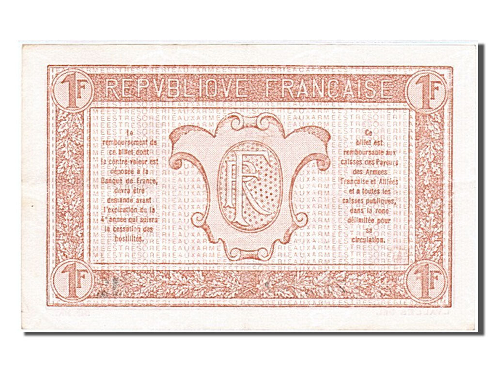 Banknote, France, 1 Franc, 1917-1919 Army Treasury, 1919, AU(55-58), Fayette:VF