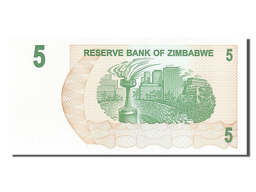 Banknote, Zimbabwe, 5 Dollars, 2006, 2006-08-01, UNC(65-70)