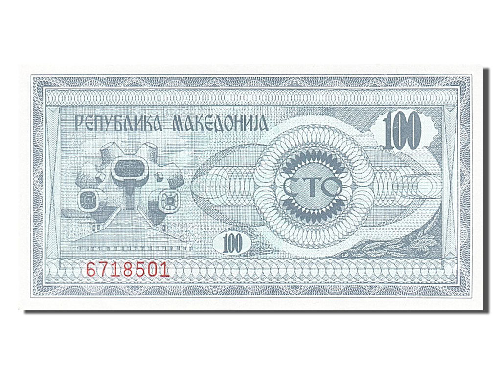 Banknot, Macedonia, 100 (Denar), 1992, UNC(65-70)