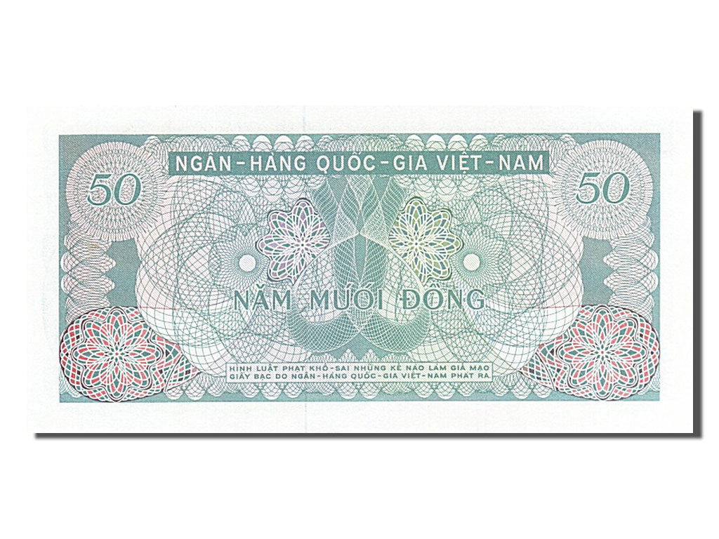 Biljet, Zuid Viëtnam, 50 D<ox>ng, 1969, NIEUW