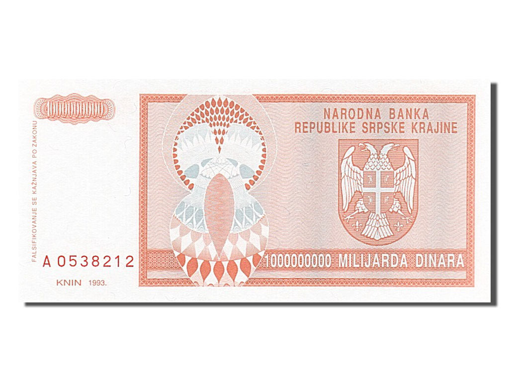 Geldschein, Kroatien, 1 Milliard Dinara, 1993, UNZ